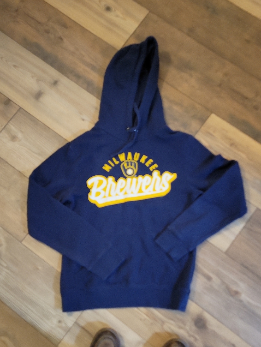 Genuine Merchandise Navy Crewneck Sweatshirt with Yellow Logo